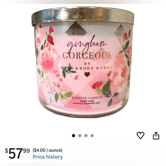 Bath & Body Works Gingham Gorgeous 3-Wick Candle - 2023 New Scent - RARE - Picture 2 of 3